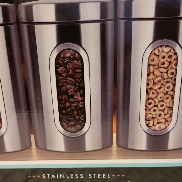 PARINI 3-piece Stainless Steel Storage Canister Set (Condition: New) - Picture 2 of 8